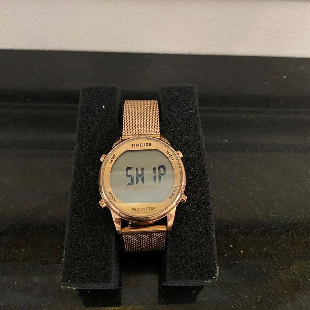 TIMEURE Step Counter Pedometer Watch Crystal Stone